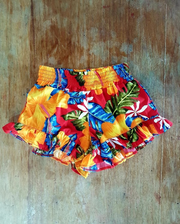 Lia Shorts - Red Tropical