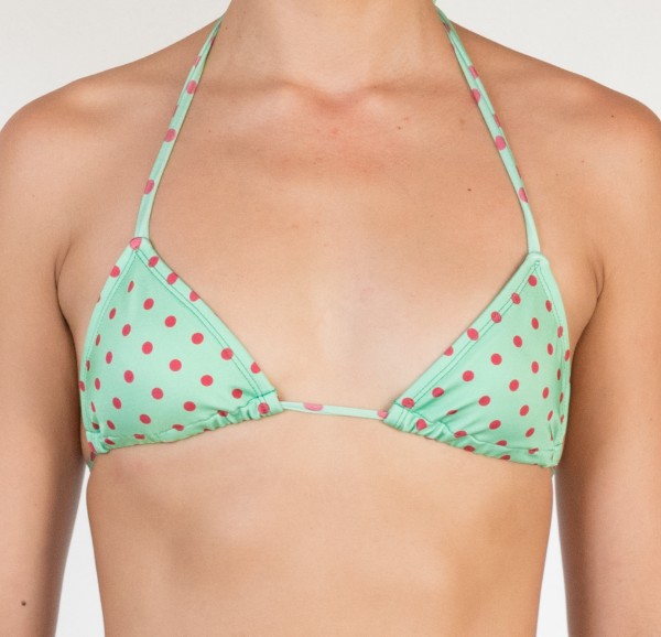 Triangle Top - Green & Red Polka Dot
