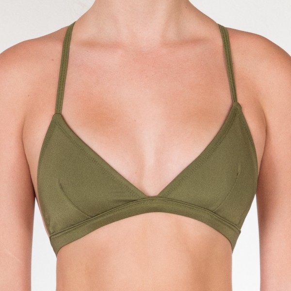 Cross Back Top - Army Green